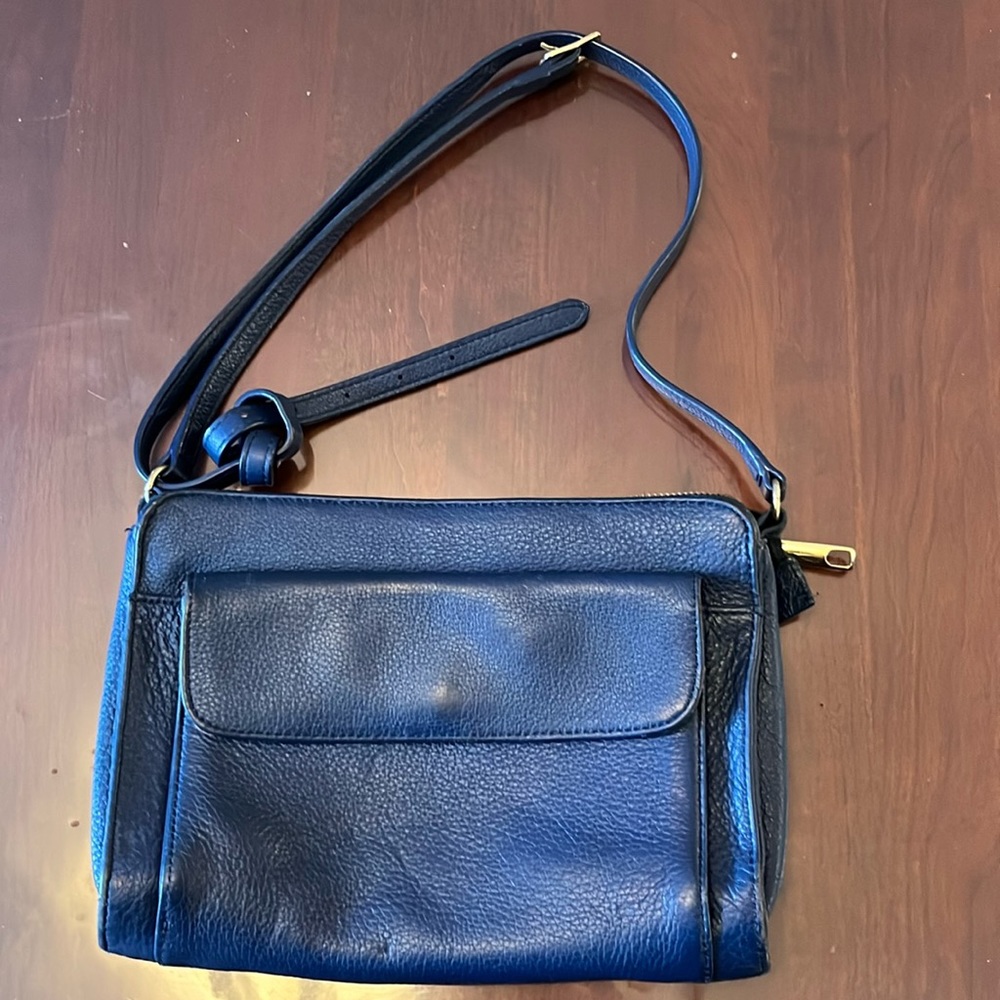 Talbots blue leather handbag